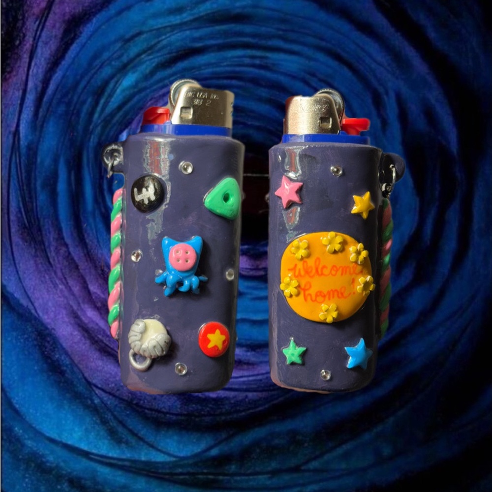 Coraline inspired lighter case keychain